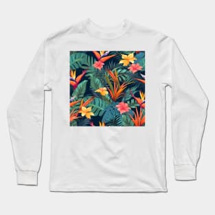 Tropical Flowers Pattern 11 Long Sleeve T-Shirt